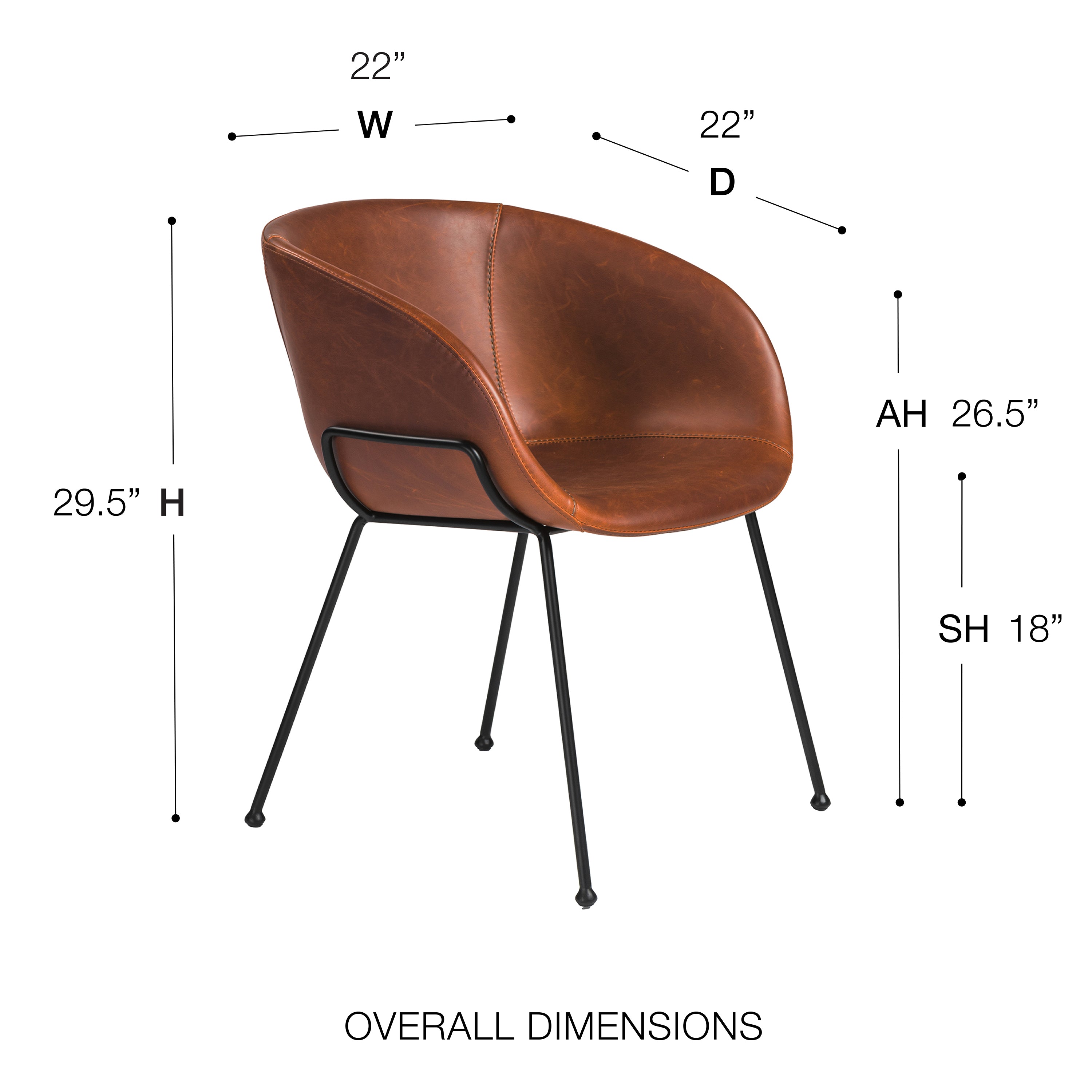 Zach Leather Dining Armchair - Set of 2
