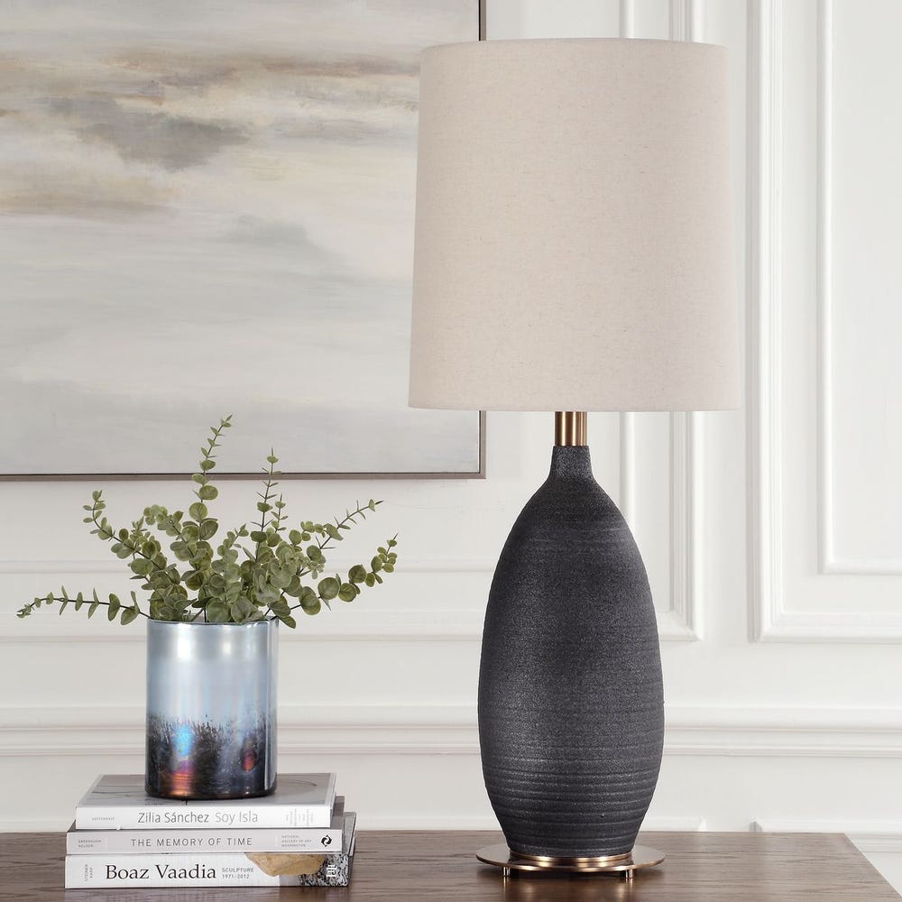 Uttermost Bower Matt Black Table Lamp