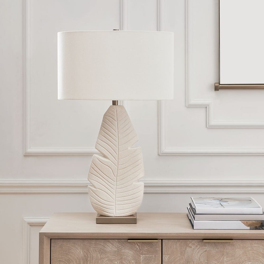 Uttermost Palm Leaf White Table Lamp