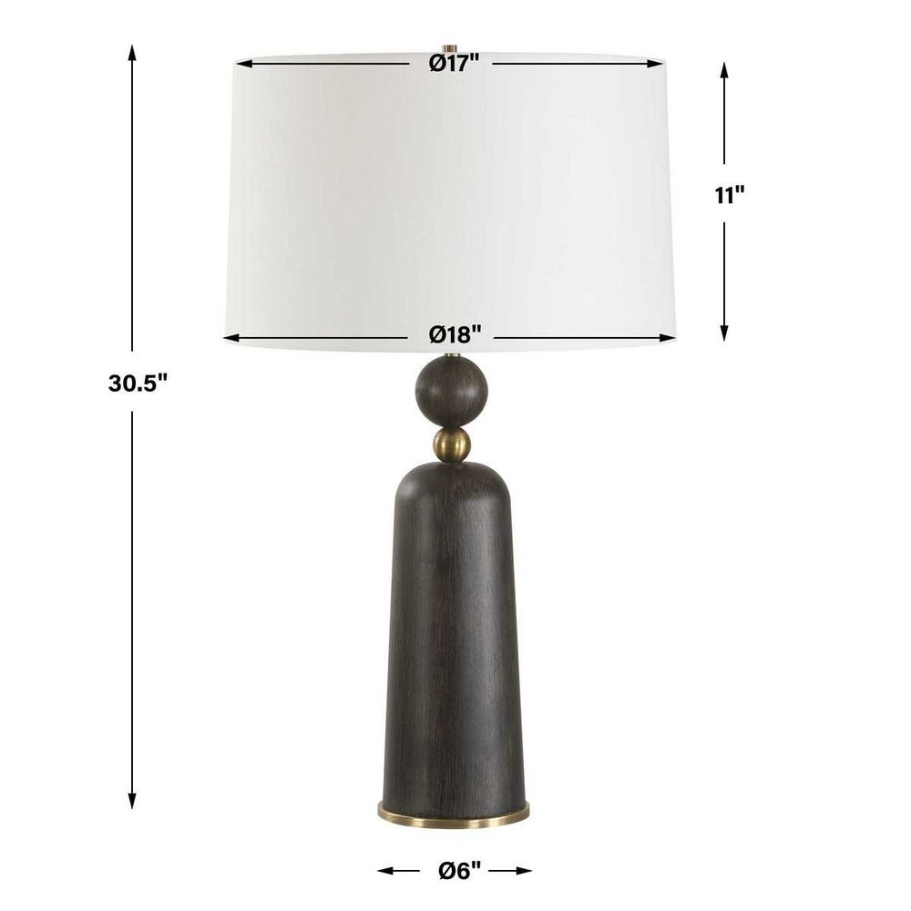 Uttermost McQuinn Dark Walnut Table Lamp