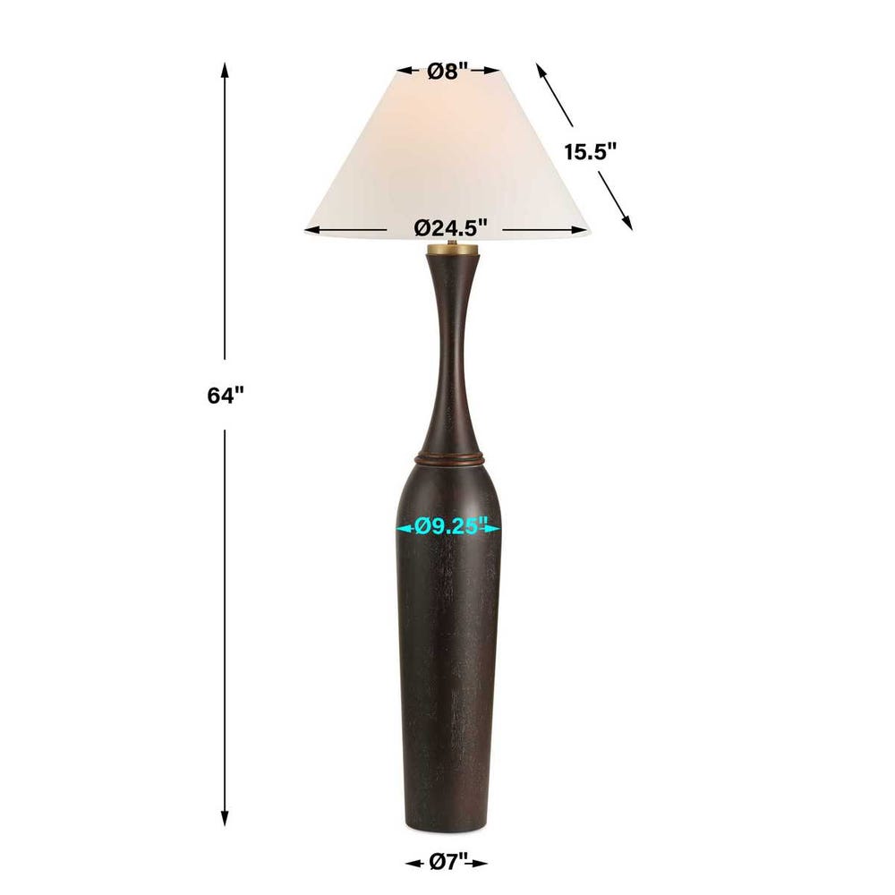 Uttermost Pravin Dark Wood Floor Lamp