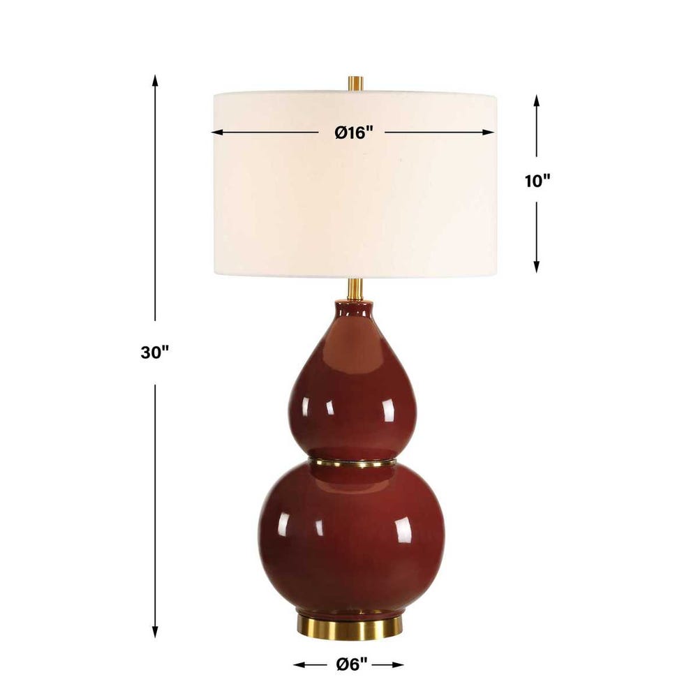 Uttermost Gourd Burgundy Table Lamp