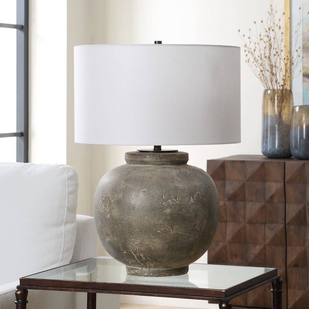 Uttermost Rock of Ages Rust Brown Table Lamp