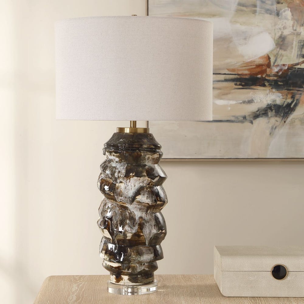 Uttermost Cuoco Mottled Brown Table Lamp