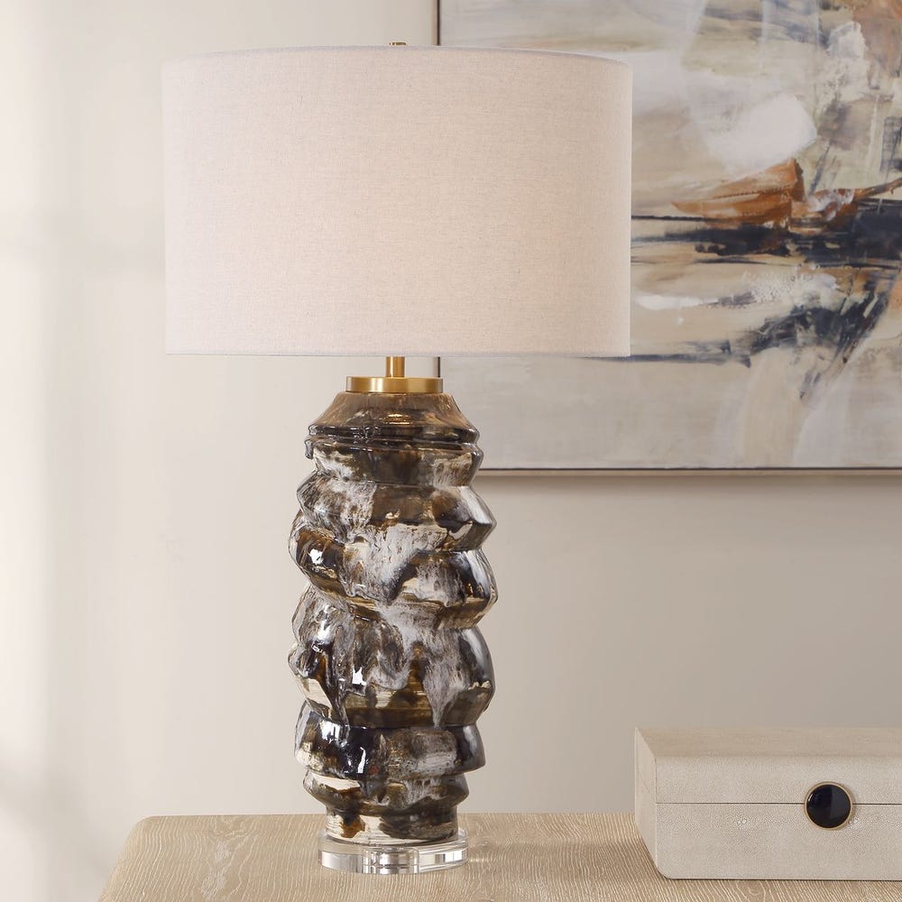 Uttermost Cuoco Mottled Brown Table Lamp