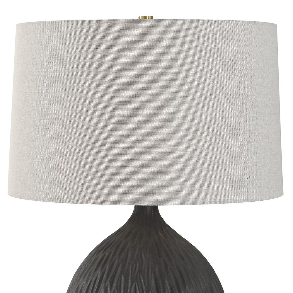Uttermost Levee Satin Black Table Lamp