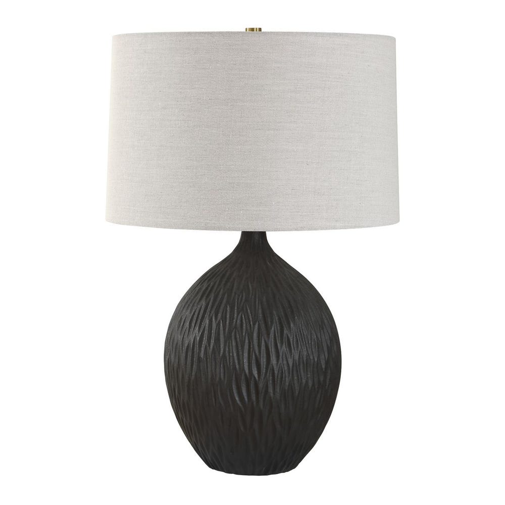Uttermost Levee Satin Black Table Lamp