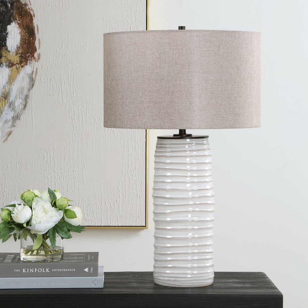 Uttermost Barat White Ceramic Table Lamp