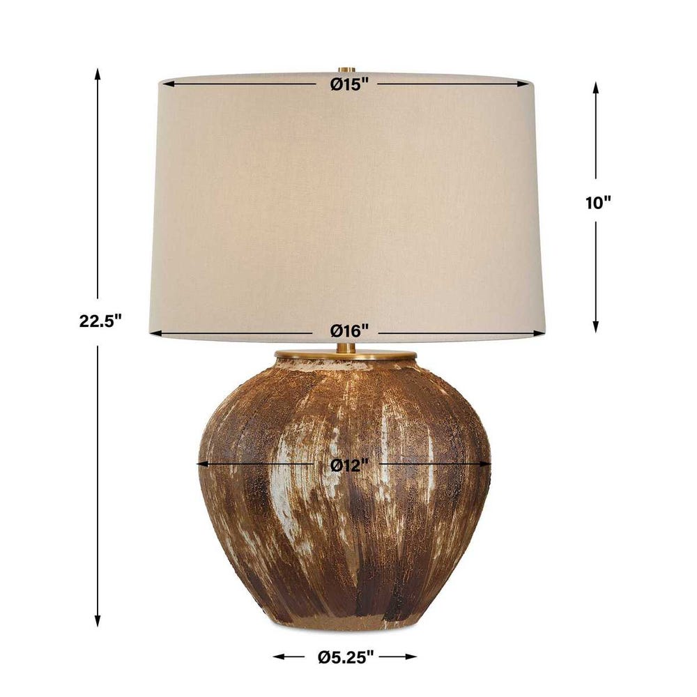 Uttermost McKinley 16" Textured Brown Table Lamp