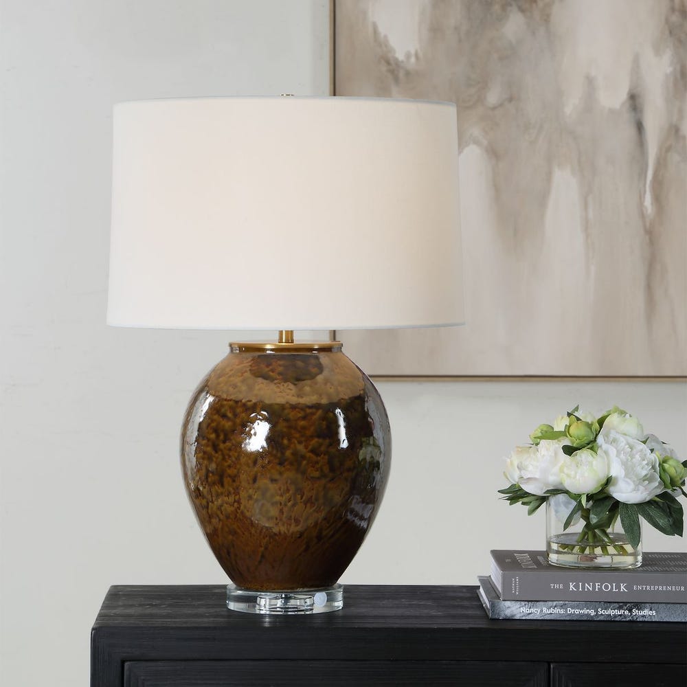 Uttermost Rye Glazed Brown Table Lamp