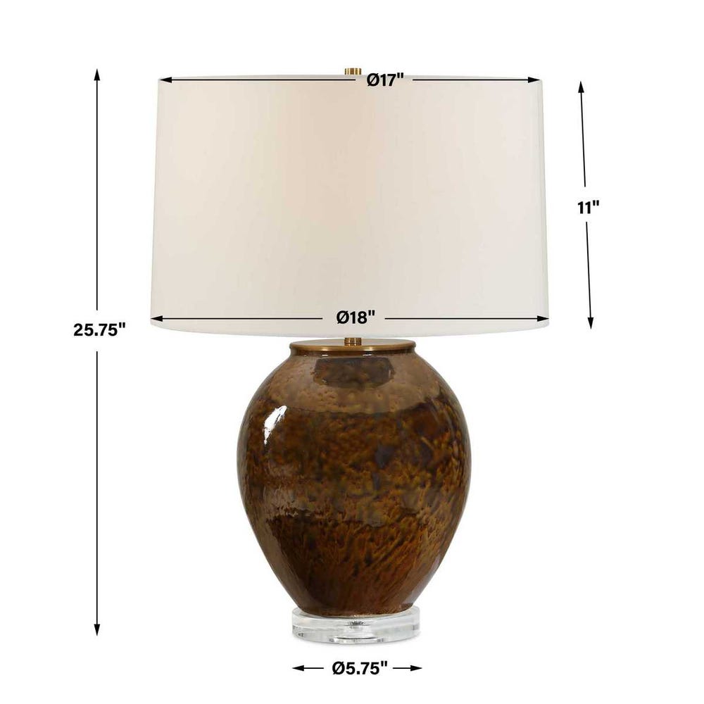 Uttermost Rye Glazed Brown Table Lamp