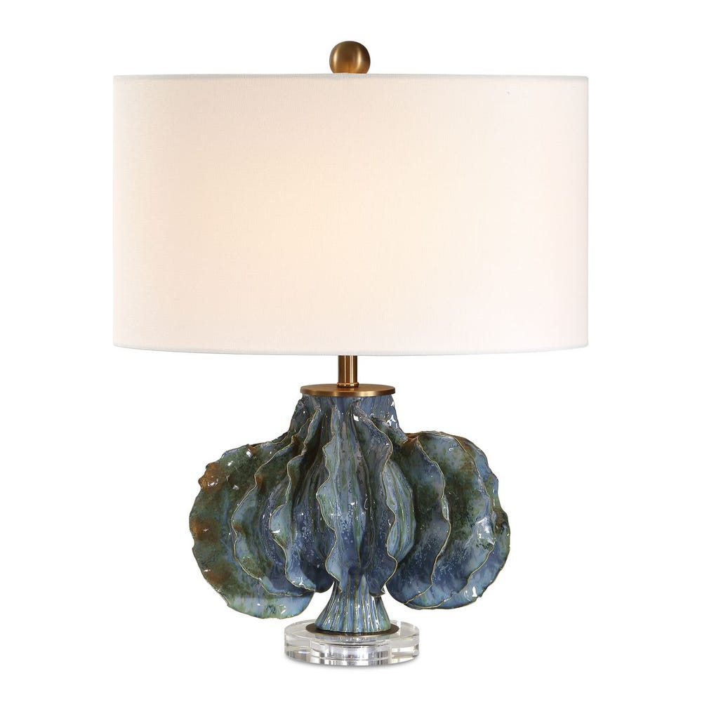 Uttermost Ruffle Up Blue Green Table Lamp