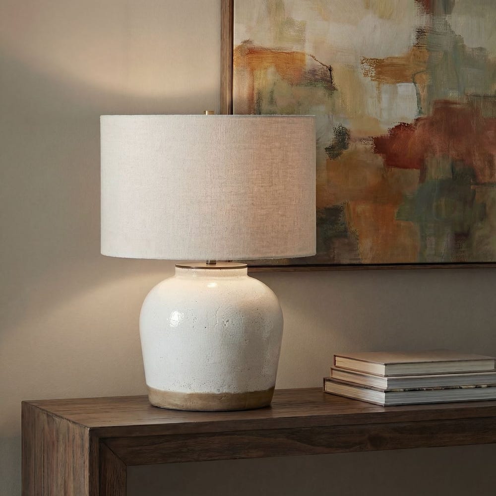 Uttermost Jarret Glaze White Table Lamp