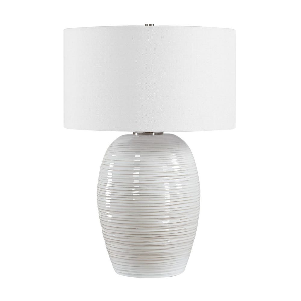Uttermost Alkman White Glaze Table Lamp