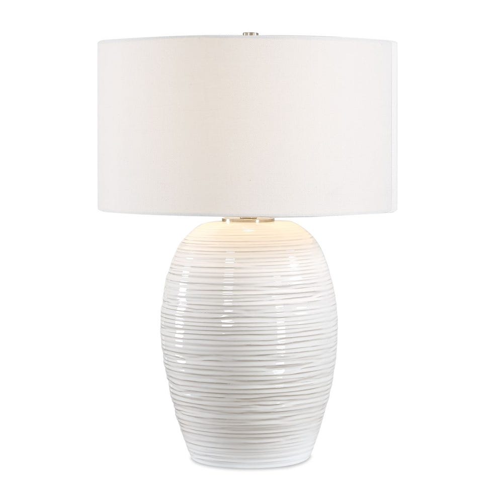 Uttermost Alkman White Glaze Table Lamp