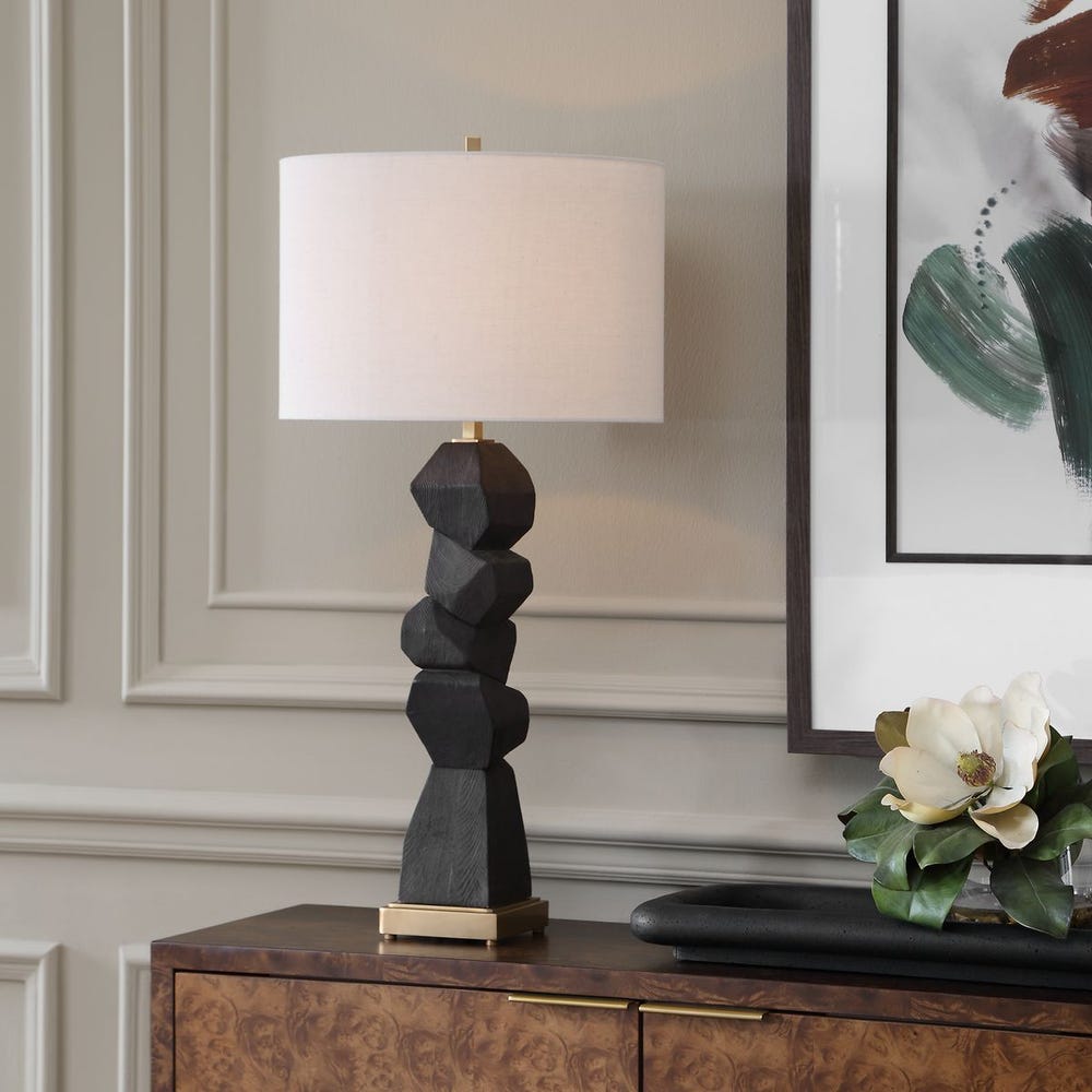 Uttermost Demelo Stacked Wood Table Lamp