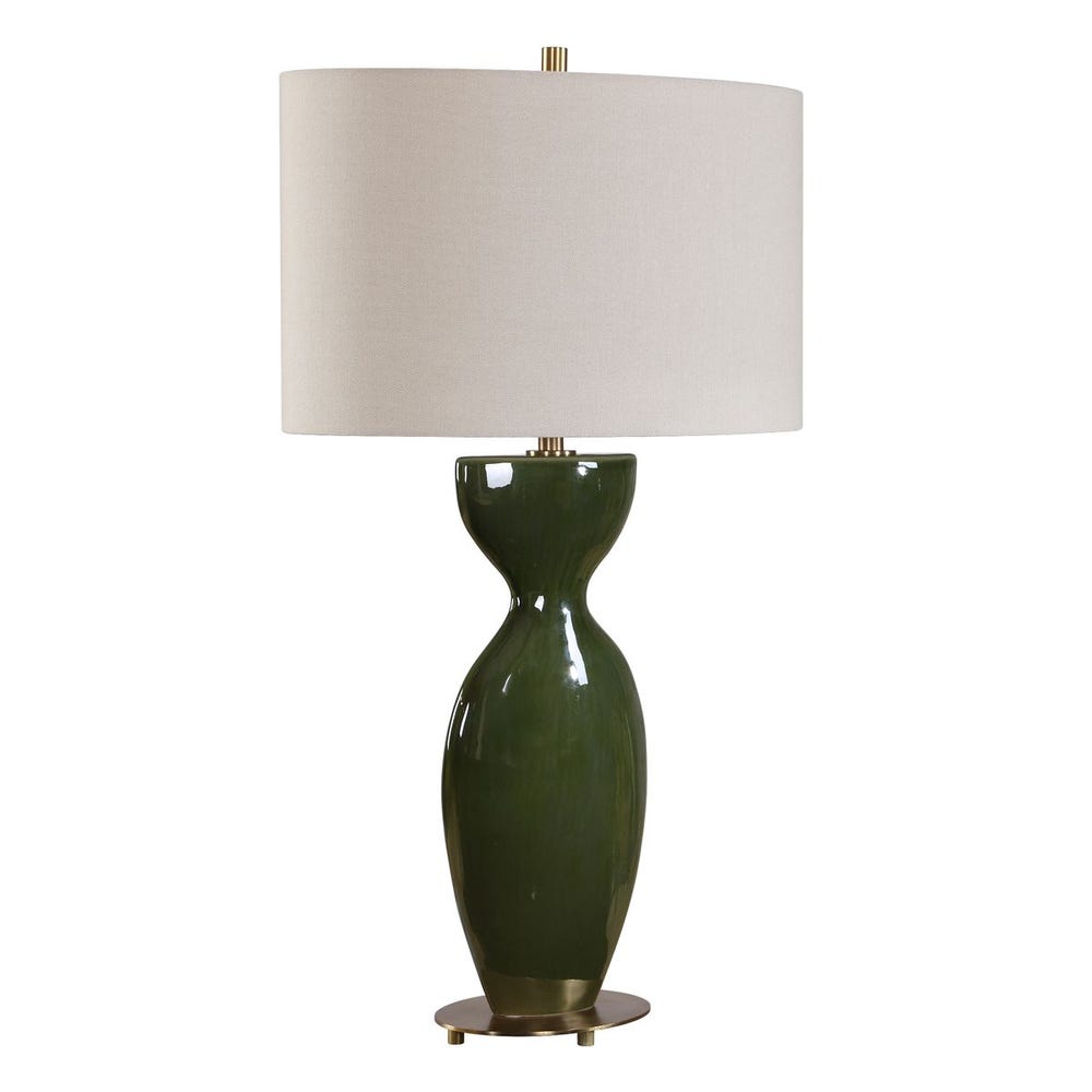 Uttermost Curhan Green Glaze Table Lamp