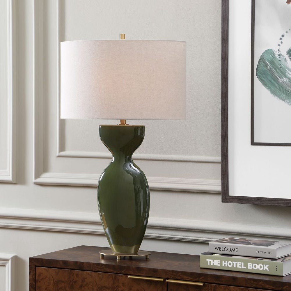 Uttermost Curhan Green Glaze Table Lamp