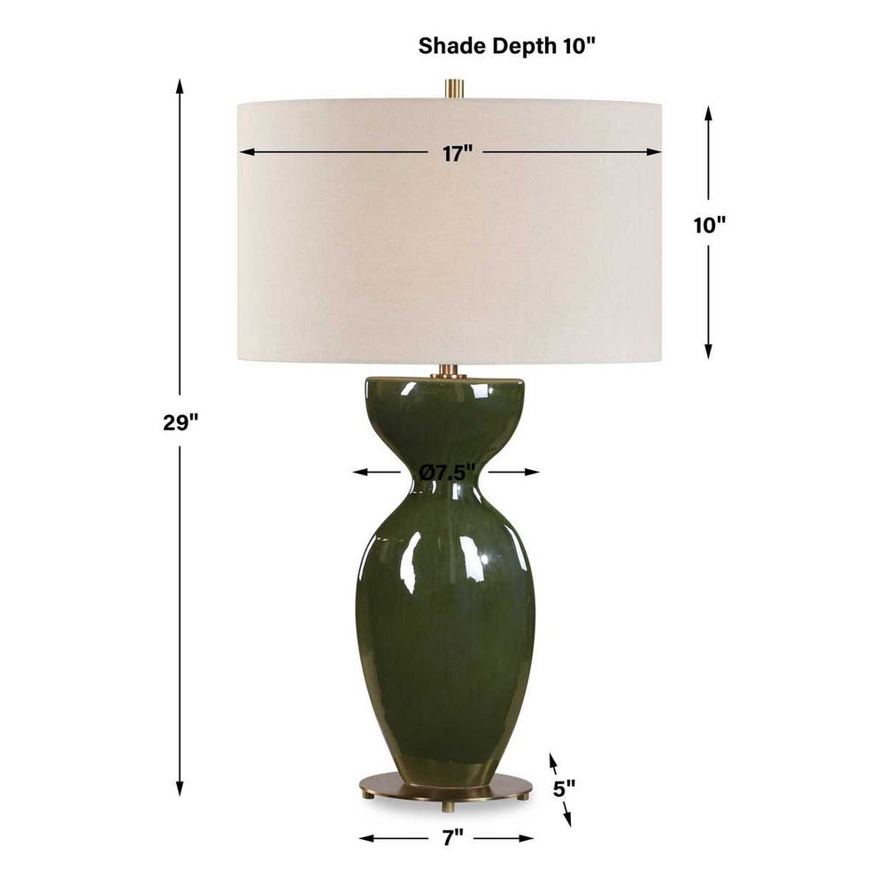 Uttermost Curhan Green Glaze Table Lamp
