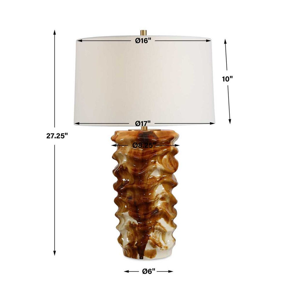Uttermost Bassa Brown Cream Glazed Table Lamp