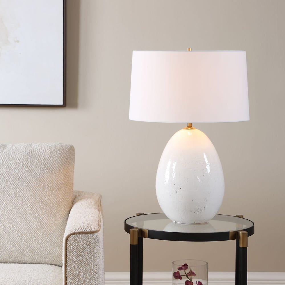 Uttermost Avery White Glaze Table Lamp
