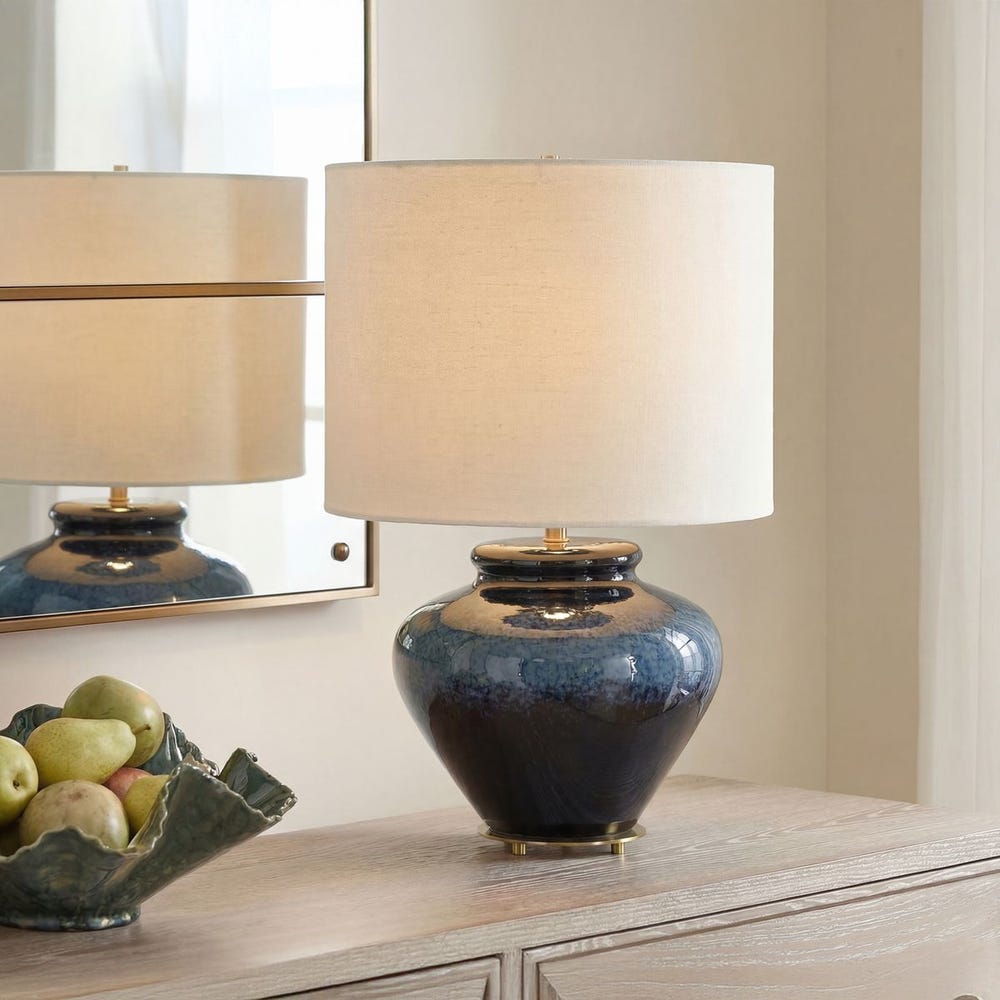 Uttermost Andrus Blue Glaze Table Lamp