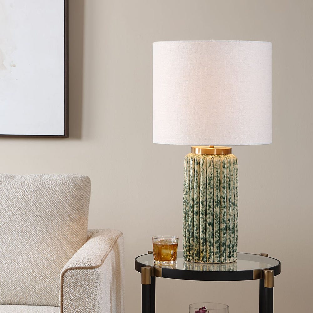 Uttermost Hensley Ivory & Green Table Lamp