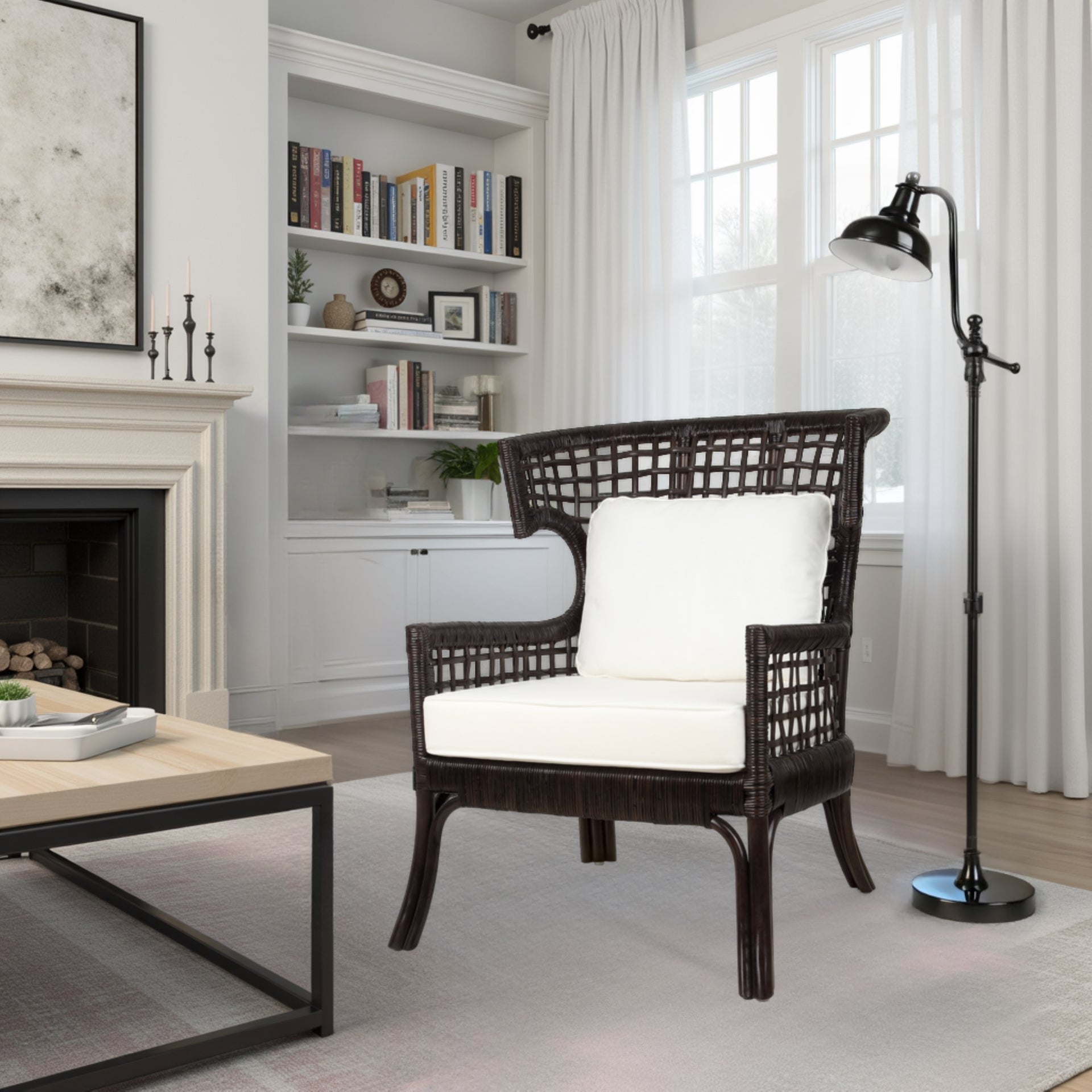 Zelma Rattan Accent Arm Chair