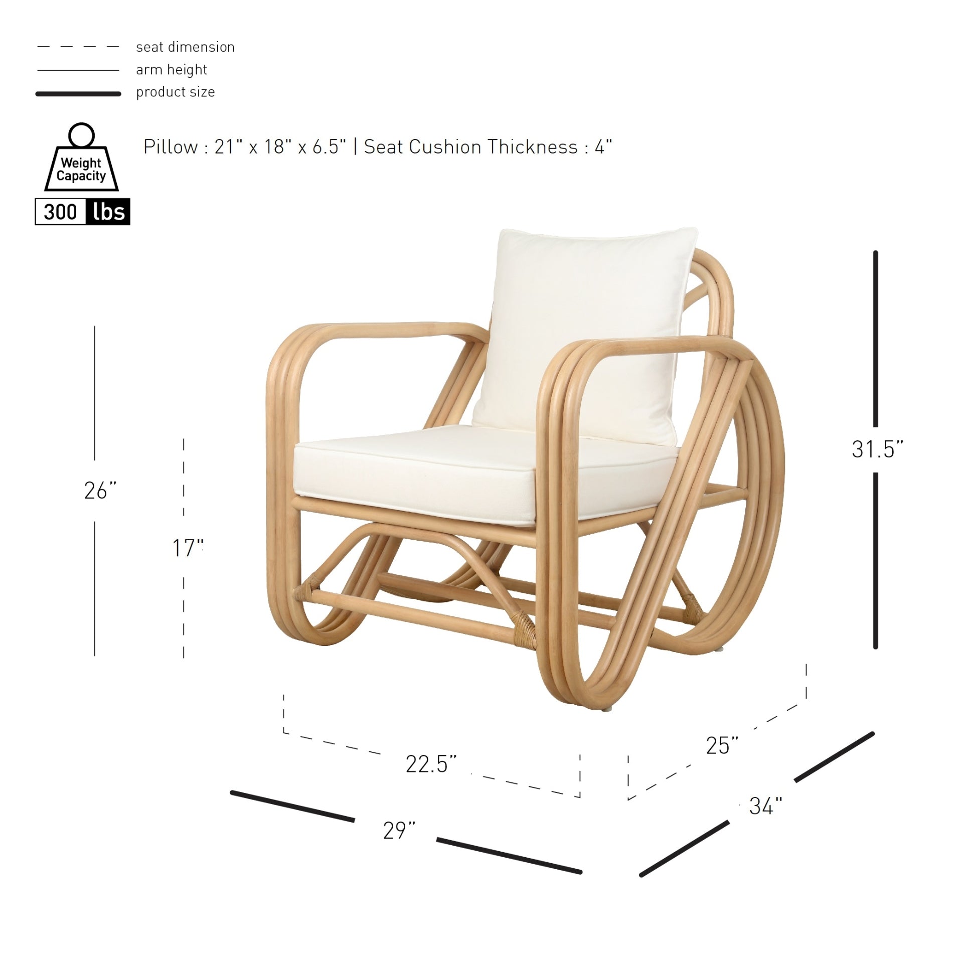 Aimara Rattan Accent Arm Chair