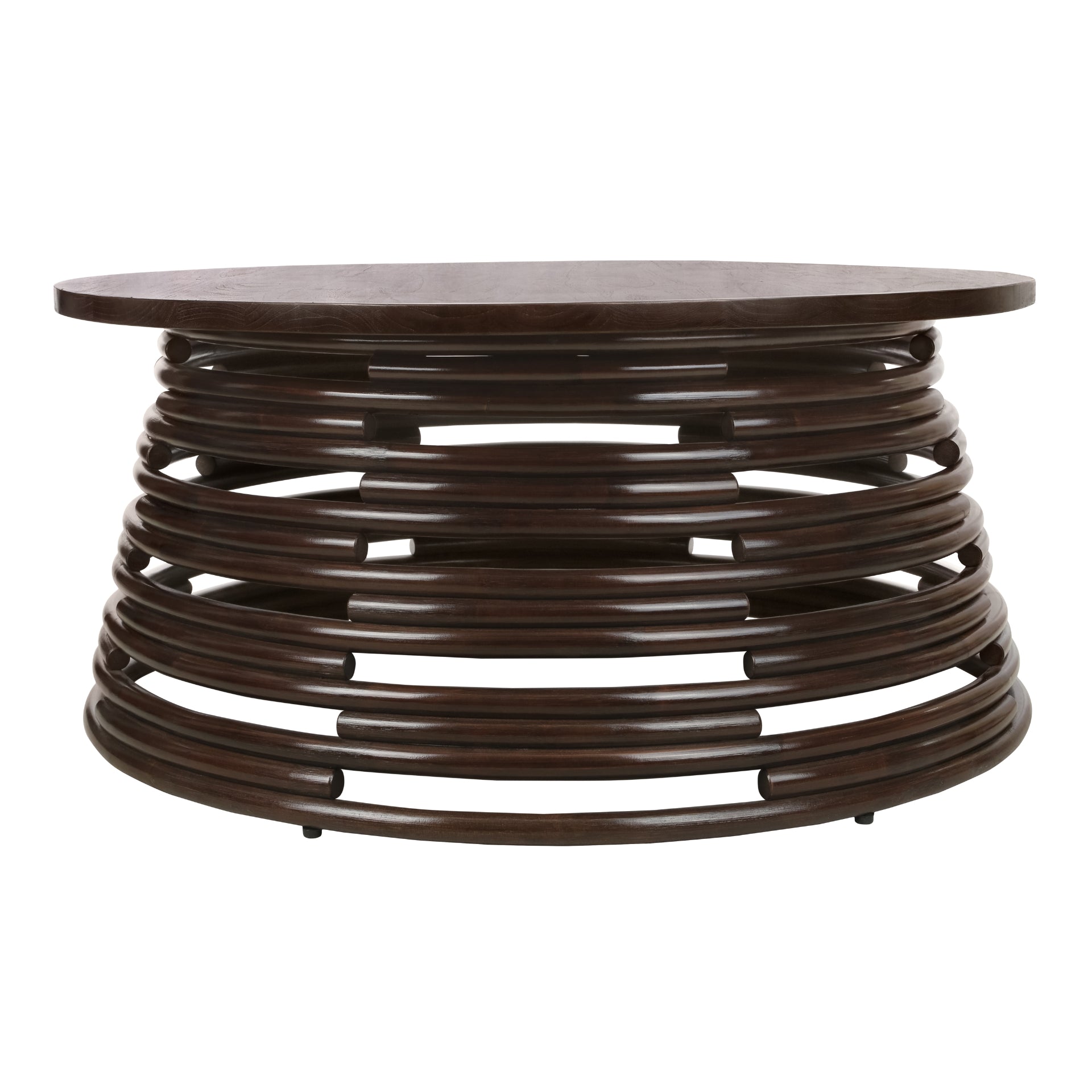 Zeke Rattan Coffee Table with Wood Top