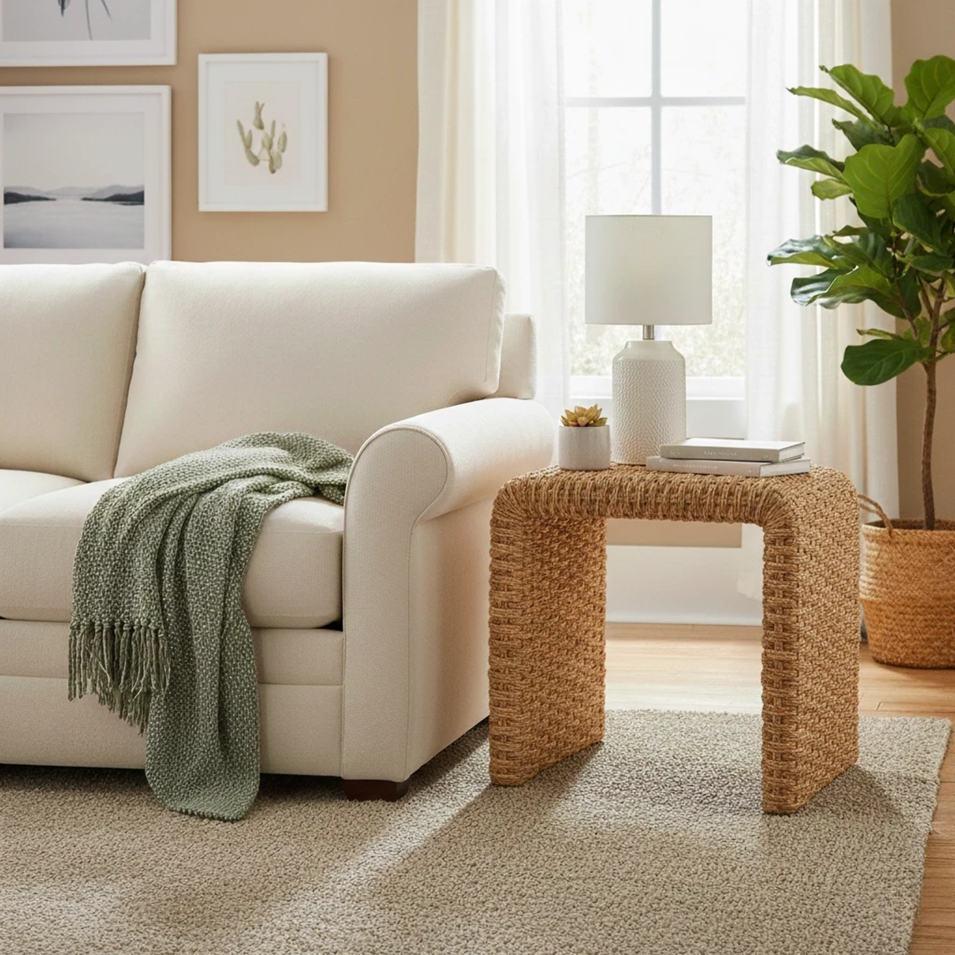 Vaine Abaca Side/End Table - Natural