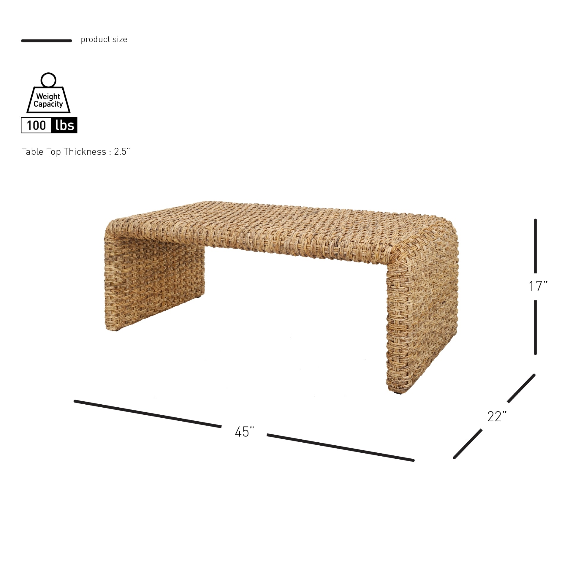 Vaine Abaca Coffee Table - Natural