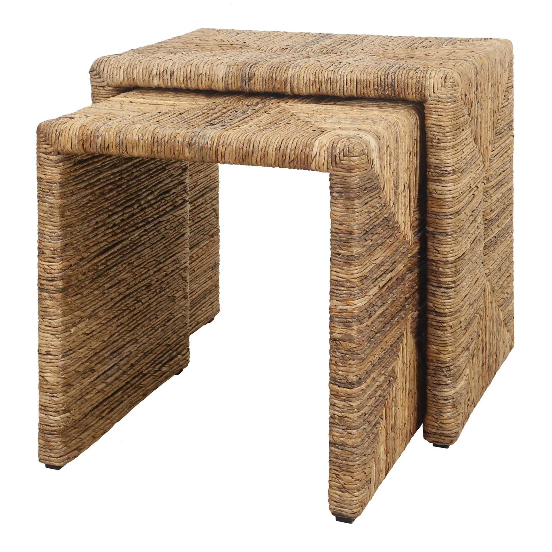 Kanza Abaca Rectangular Nesting Side Table - Set of 2