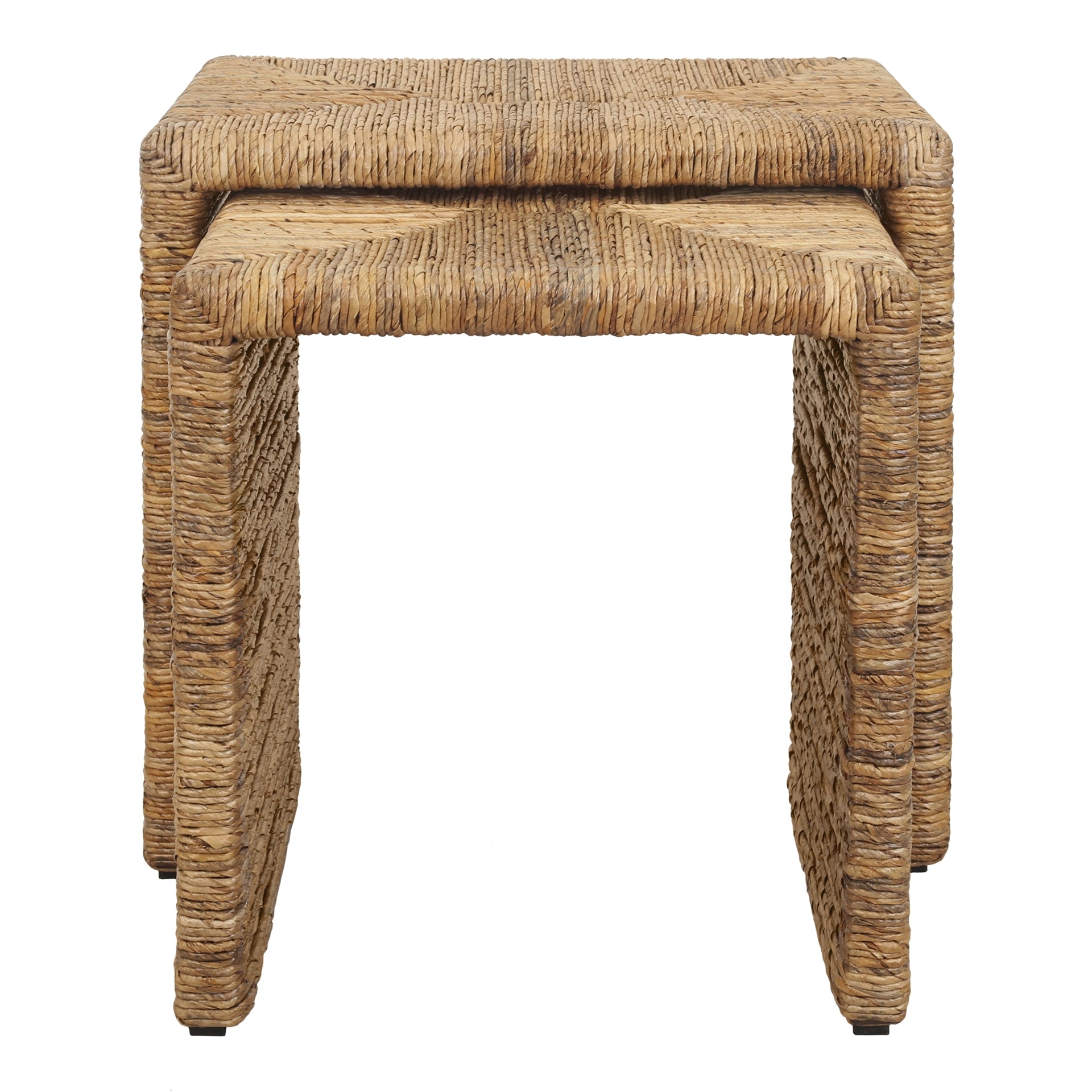 Kanza Abaca Rectangular Nesting Side Table - Set of 2