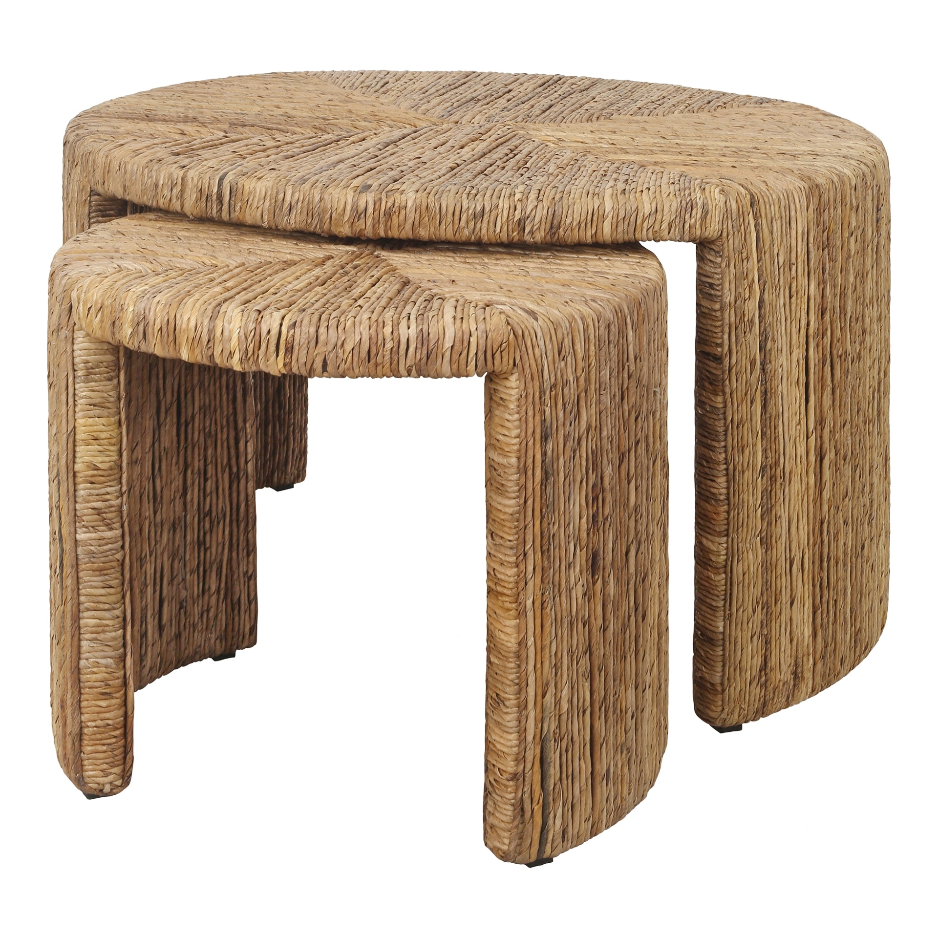 Kanza Abaca Round Nesting Coffee Table - Set of 2