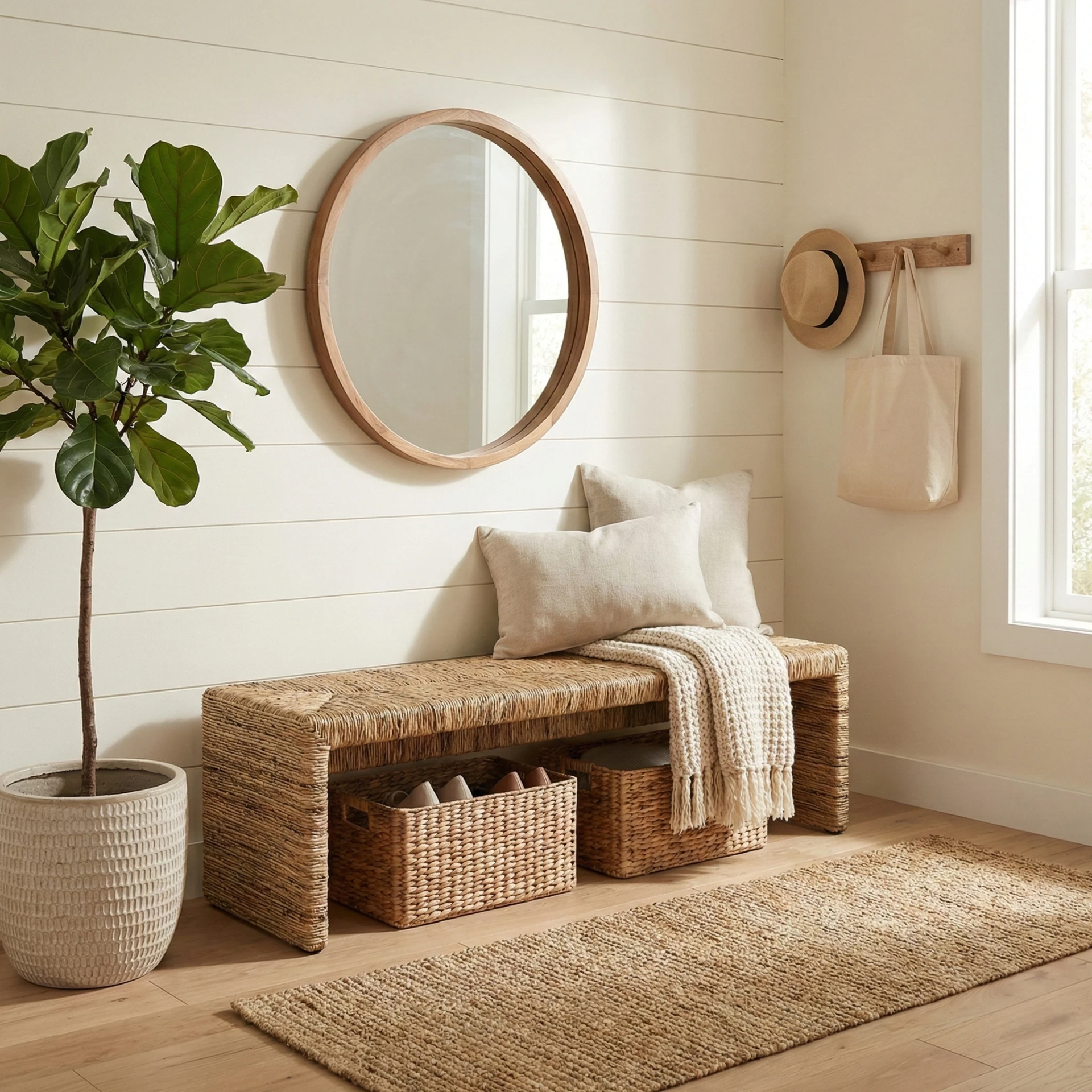 Kanza Abaca Bench - Natural