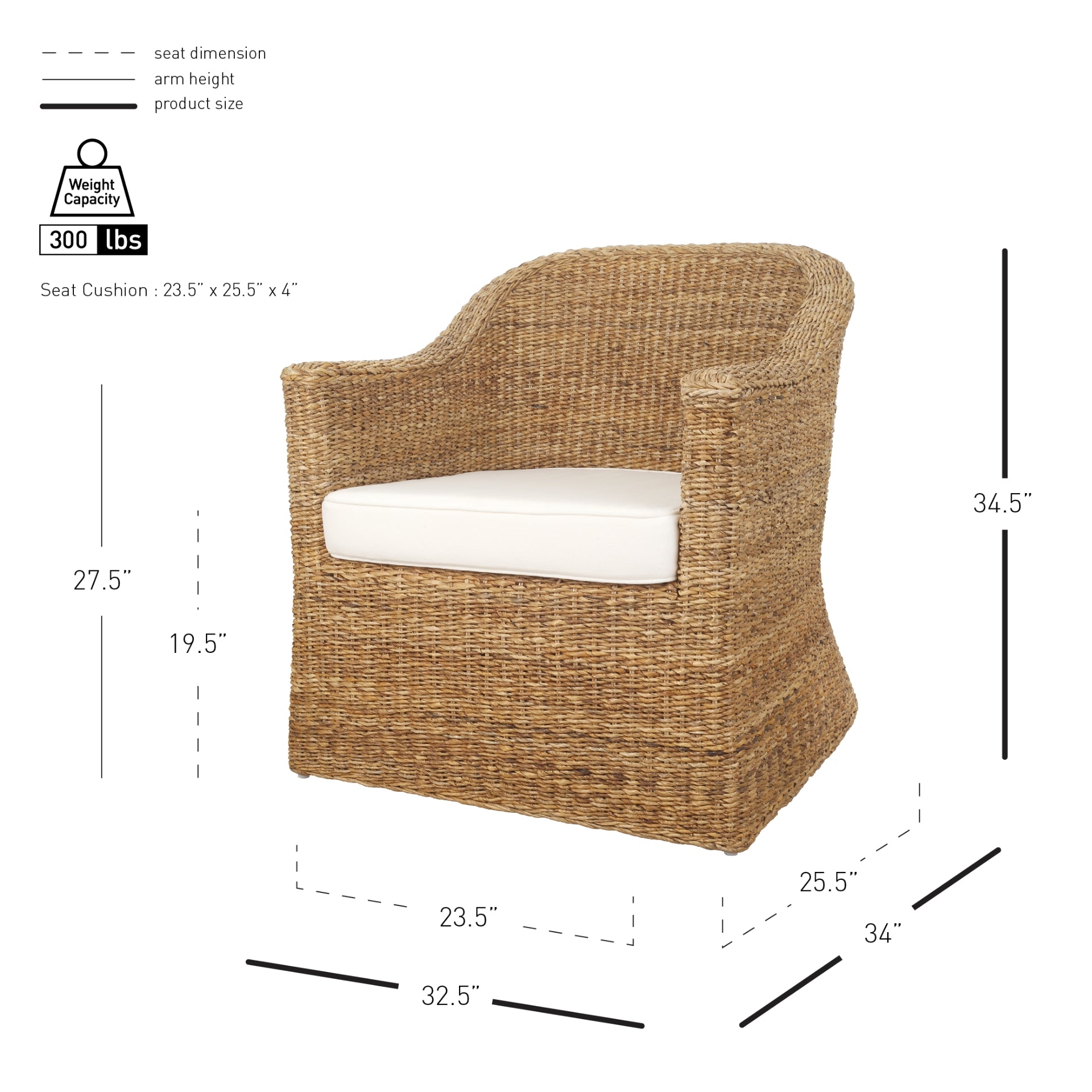 Earwyn Abaca Accent Arm Chair - Natural