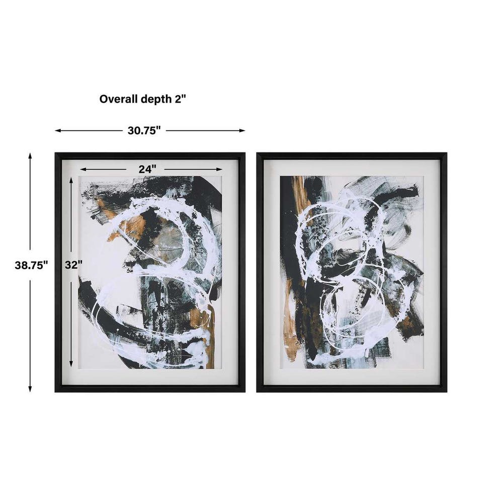 Uttermost Winterland Abstract Prints - Set of 2