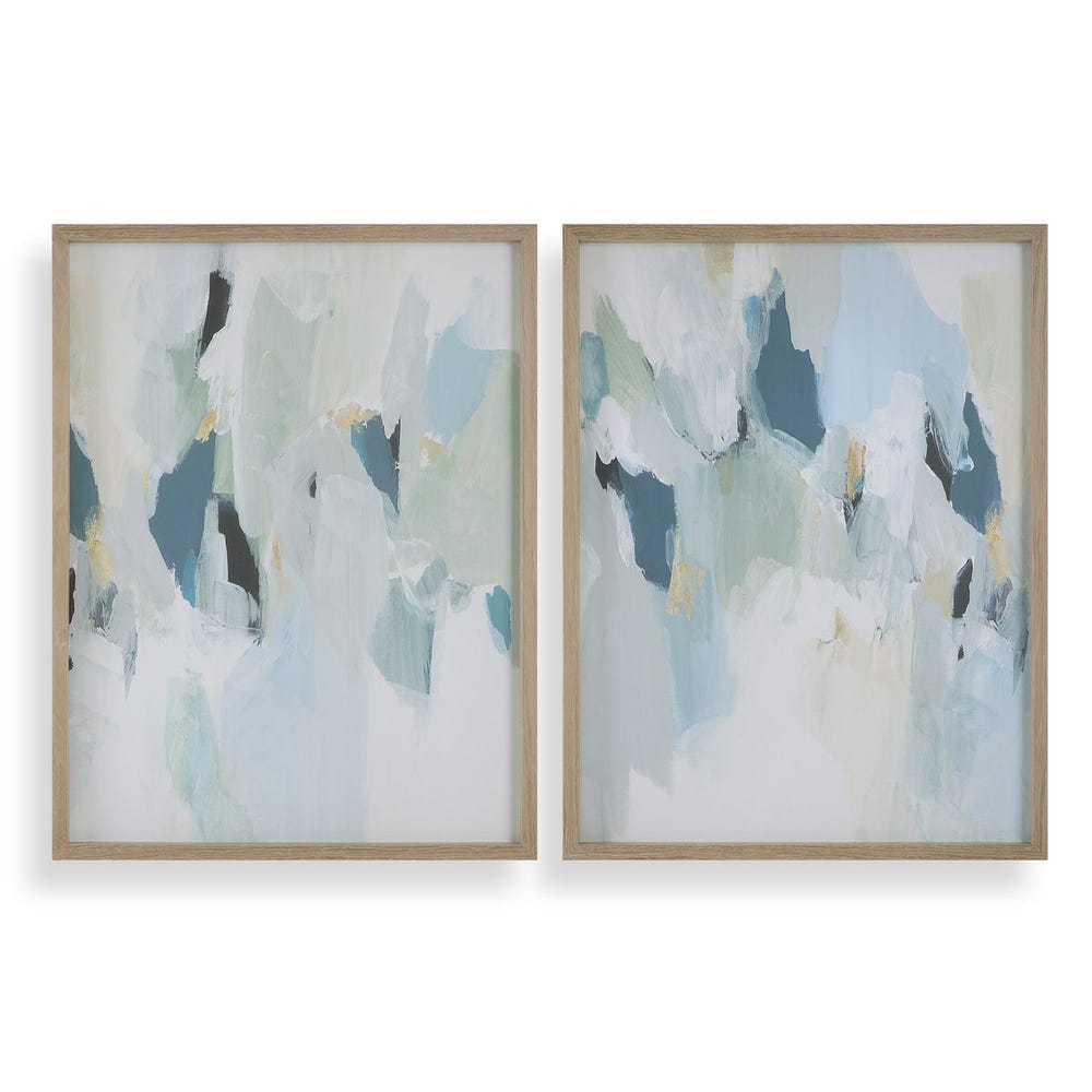 Uttermost Seabreeze Abstract Framed Canvas Prints - Set of 2