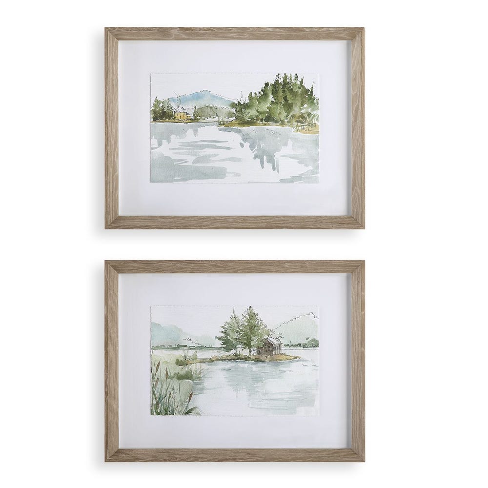 Uttermost Serene Lake Framed Prints - Set of 2