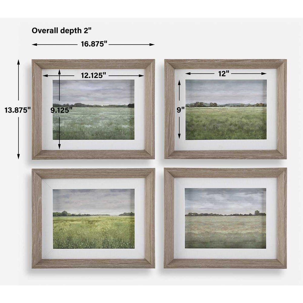 Uttermost Quiet Meadows Framed Prints - Set of 4