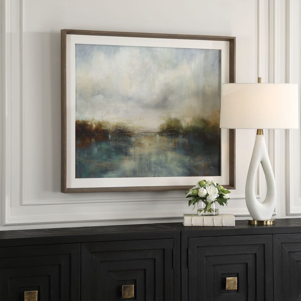 Uttermost Blue Reverie Framed Abstract Lake Print