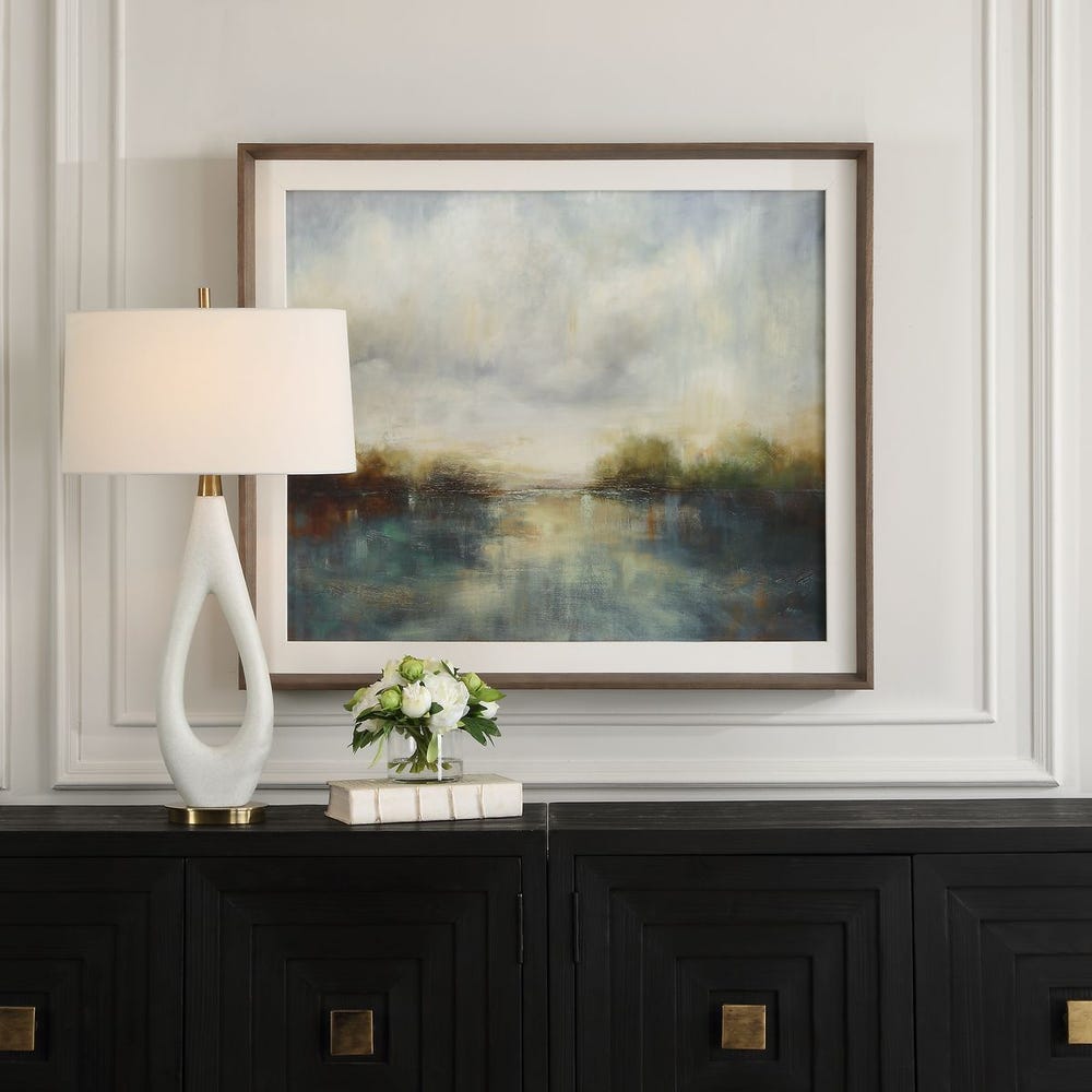 Uttermost Blue Reverie Framed Abstract Lake Print