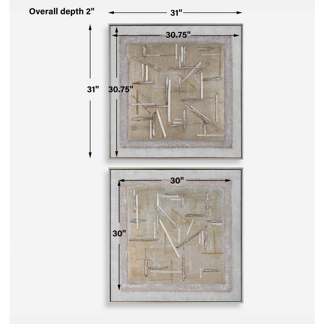 Uttermost Unpredictable Hand Painted Canvases - Set of 2