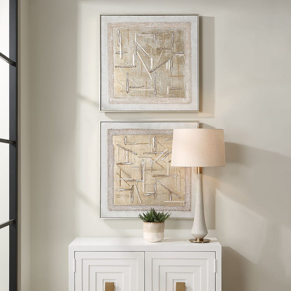 Uttermost Unpredictable Hand Painted Canvases - Set of 2