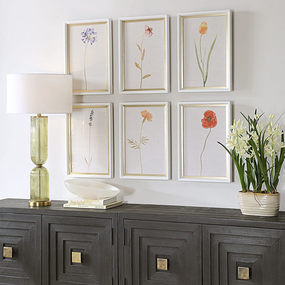 Uttermost Wild Flourish Framed Floral Prints - Set of 6