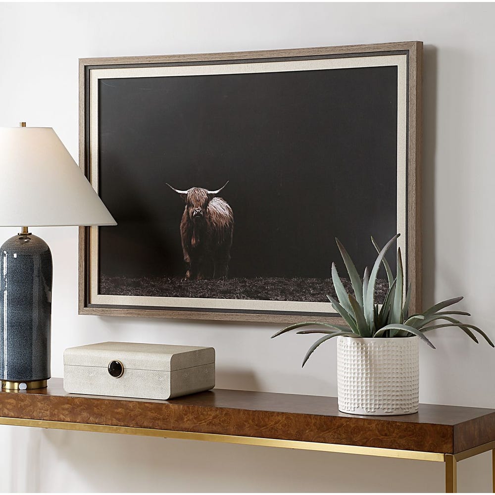 Uttermost King of The Hill Framed Bovine Print