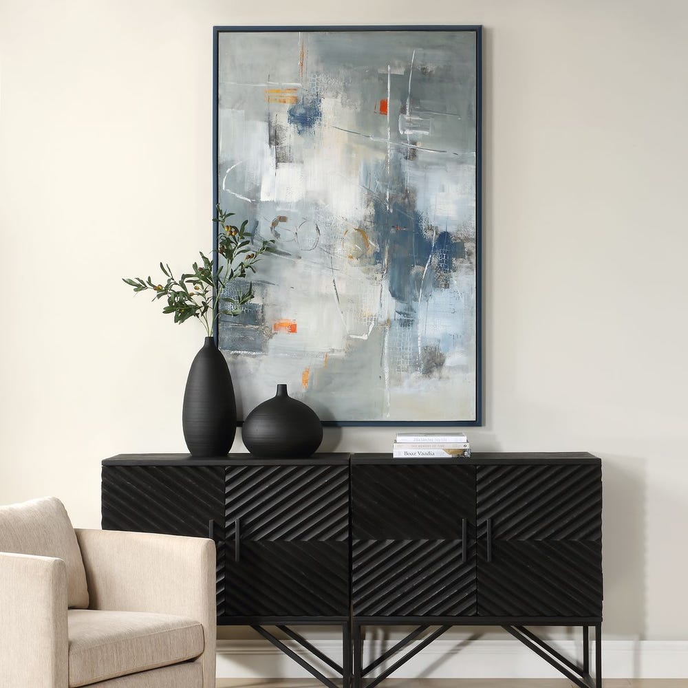 Uttermost Blueprint Hand Painted Modern Art