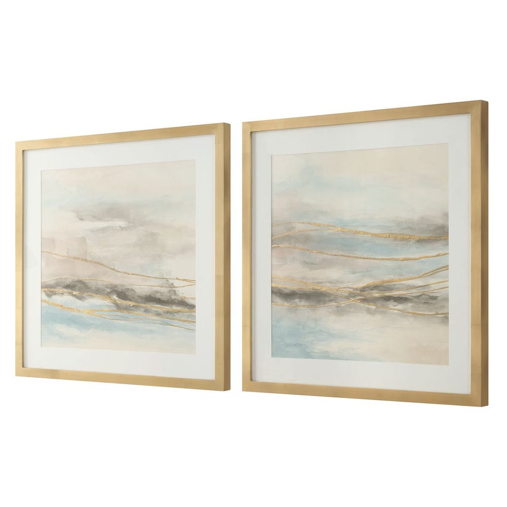 Uttermost So Golden Abstract Landscape Prints - Set of 2