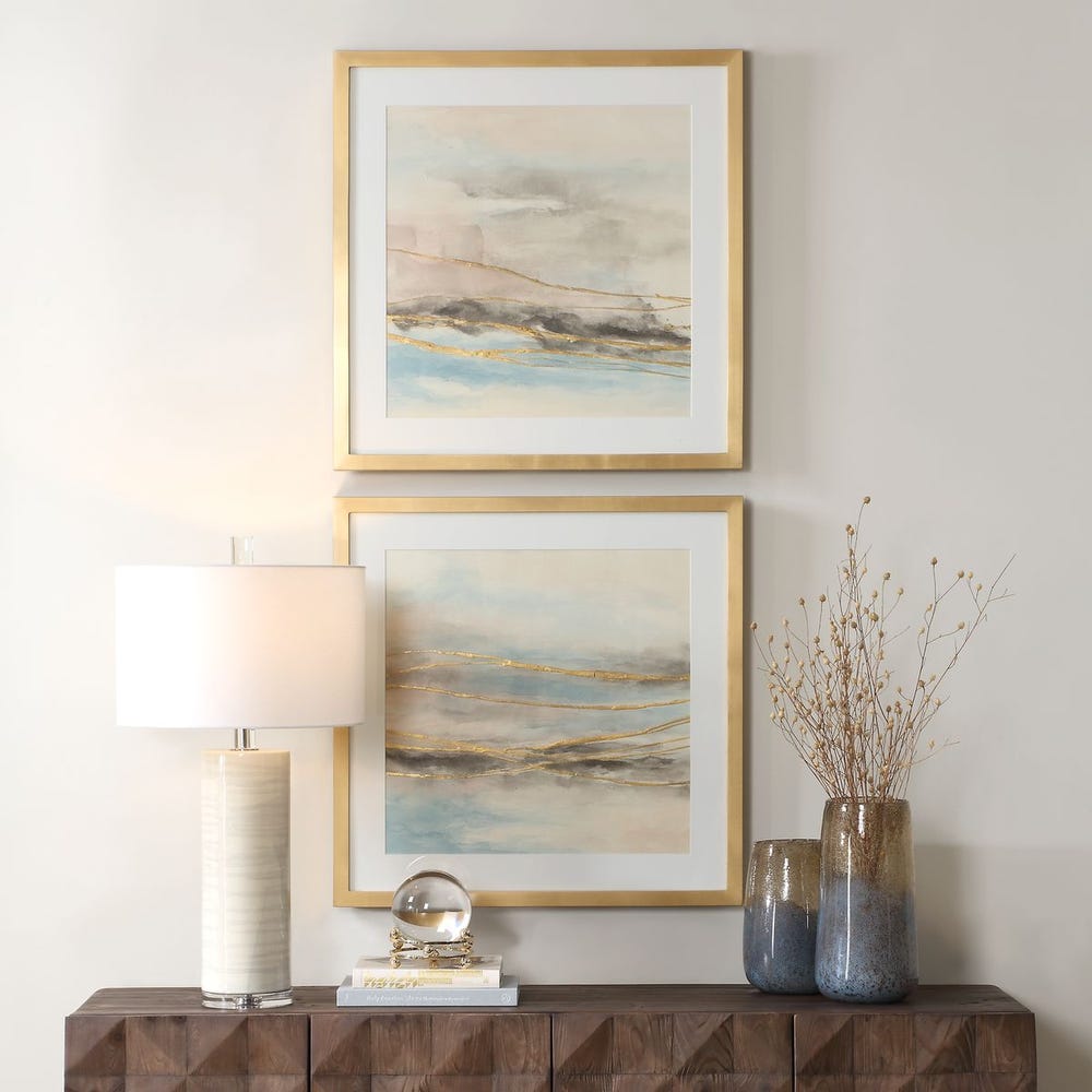 Uttermost So Golden Abstract Landscape Prints - Set of 2